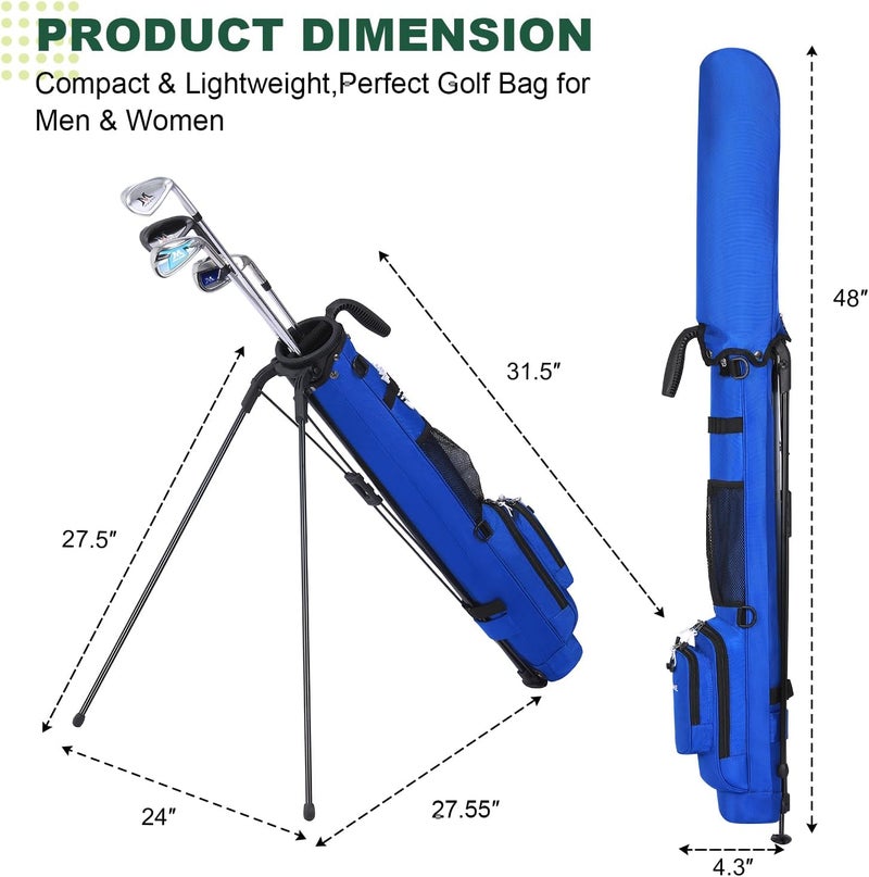MAZEL Lightweight Golf Bag for Men – Easy to Carry Golf Clubs Bag with Shoulder Strap,Pitch n Putt Golf Stand Bag for Driving Range,Par 3 and Executive Courses - Fit Up to 8 Clubs - Image 5